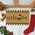 Merry Christmas Grinch Doormat Decorative, Xmas Front Floor Mat Indoor