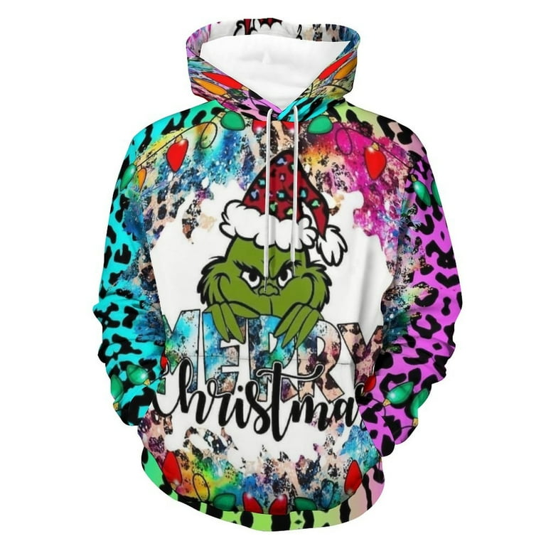 Merry Christmas Grinch Hooded Sweatshirt for Men Women,Men's