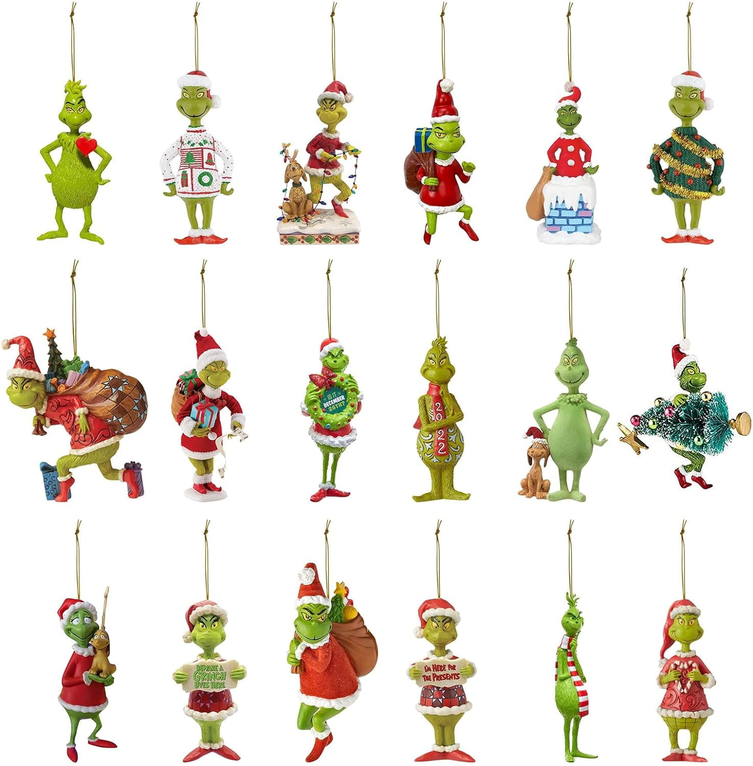 Merry Christmas Grinch Ornament Xmas Tree Hanging Decoration Figure Pendants