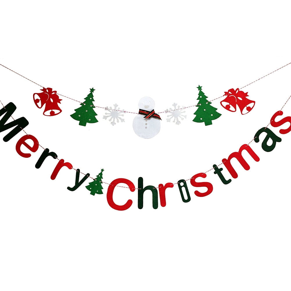 Merry Christmas Hanging Flag Banner Christmas Day Party Decoration