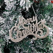 Merry Christmas Hanging Ornament, 15cm Shiny Letter Sign, Christmas Tree Decoration, Festive Holiday Hanging Plaque, Seasonal Ornament for Home Party Window Display