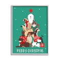 thumbnail image 1 of Merry Christmas Happy Dog Gifts Holiday Graphic Art Gray Framed Art Print Wall Art, 1 of 7