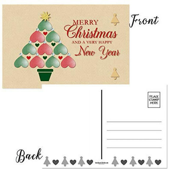 Merry Christmas & Happy New Year Postcards - 40 Holiday Fun Postcards - 4 x 6 in