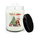 thumbnail image 1 of Merry Christmas and Happy New Year Santa Basset Hound Holiday Xmas Winter 2025 Soy Wax Candle Bassets Dog Breed Lovers Gifts Idea 16oz White Vanilla Candle - 00024, 1 of 5