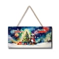 thumbnail image 1 of Merry Christmas and Happy New Year Santa Bernese Mountain Dog Holiday Xmas Winter Landscape Wood Sign Berner Lover Gifts Hanging Wall Home Decor - 00024, 1 of 5