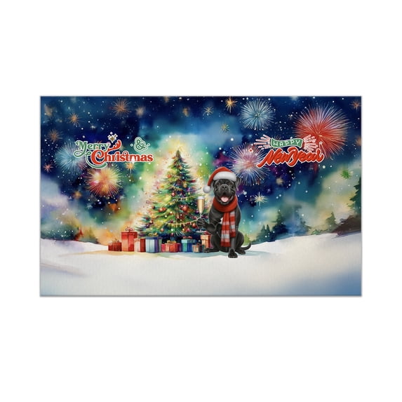 Merry Christmas and Happy New Year Santa Cane Corso Holiday Xmas Winter Doormat Italian Mastiff Dog Lover Gifts Idea Indoor Outdoor Welcome Mat - 00024