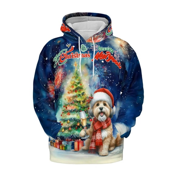 Merry Christmas and Happy New Year Santa Havanese Holiday Xmas Winter All Over Print 3D Hoodie Unisex Merch Hoodies Havanese Dog Lover Gifts Idea - 00024