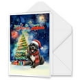thumbnail image 1 of Merry Christmas and Happy New Year Santa Newfoundland Holiday Xmas Winter 2025 5x7in Folded Greeting Card Newfie Dog Lover Gifts Single Note Card with Envelope - 00024, 1 of 5