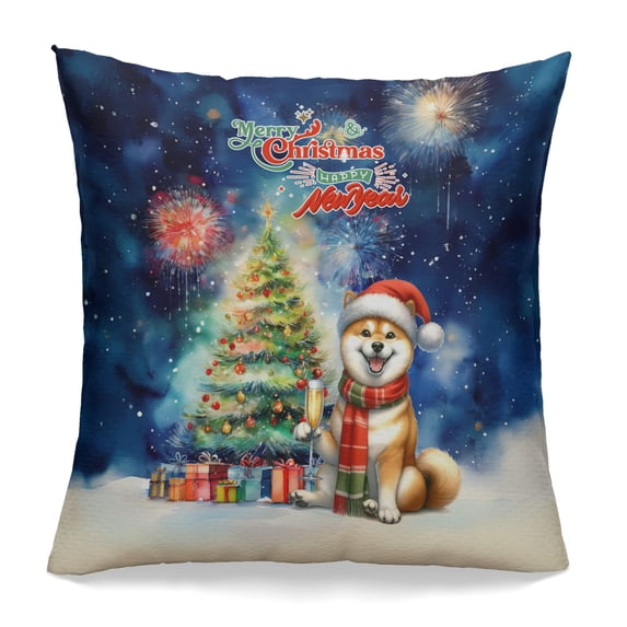 Merry Christmas and Happy New Year Santa Shiba Inu Holiday Xmas Winter 2025 Pillowcase Double Sided Shibas Dog Lovers Gifts Idea Pillow Case Covers - 00024