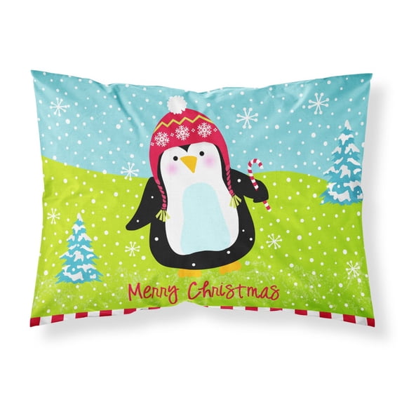 Merry Christmas Happy Penguin Fabric Standard Pillowcase