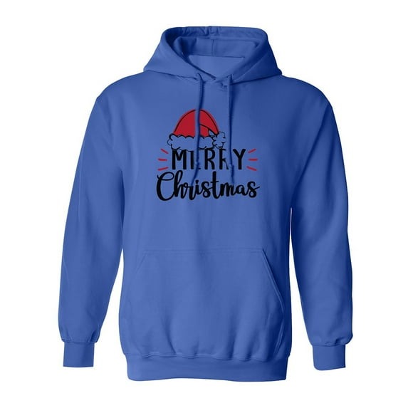 Merry Christmas Hat Adult Hooded Sweatshirt