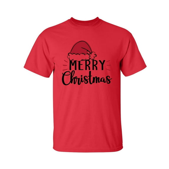 Merry Christmas Hat Adult Short Sleeve T-shirt
