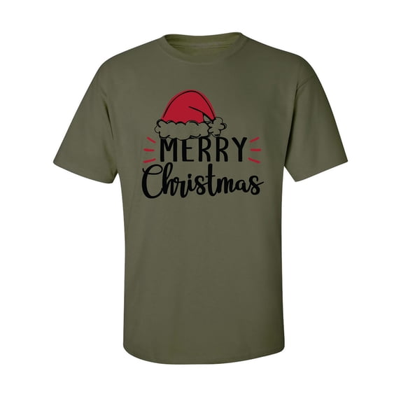 Merry Christmas Hat Adult Short Sleeve T-shirt
