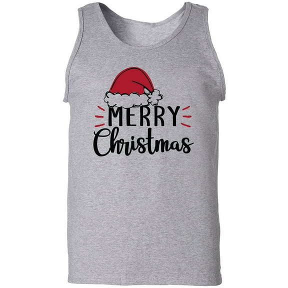 Merry Christmas Hat Adult Tank Top