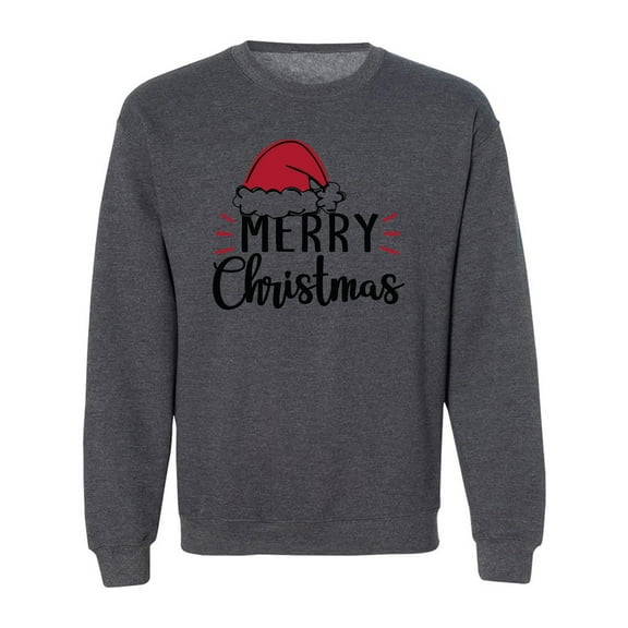 Merry Christmas Hat Crewneck Sweatshirt