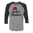thumbnail image 1 of Merry Christmas Hat Unisex 3/4 Sleeve Baseball Raglan Tee, 1 of 2