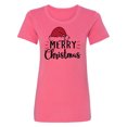 thumbnail image 1 of Merry Christmas Hat Womens crewneck tee, 1 of 2