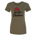 thumbnail image 1 of Merry Christmas Hat Womens crewneck tee, 1 of 2