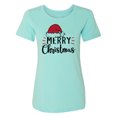 thumbnail image 1 of Merry Christmas Hat Womens crewneck tee, 1 of 3