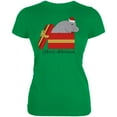 thumbnail image 1 of Merry Christmas Hippo Hippopotamus Cute Juniors Soft T Shirt Irish Green MD, 1 of 1