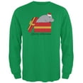 thumbnail image 1 of Merry Christmas Hippo Hippopotamus Cute Mens Long Sleeve T Shirt Irish Green 2XL, 1 of 1