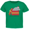 thumbnail image 1 of Merry Christmas Hippo Hippopotamus Cute Toddler T Shirt Kelly Green 3T, 1 of 1