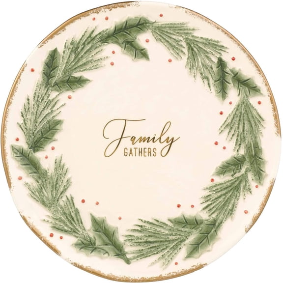 "Merry Christmas" Holiday Bus Shaped 10" Ceramic Accent Plate