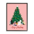 thumbnail image 1 of Merry Christmas Holiday Cats Holiday Graphic Art Black Framed Art Print Wall Art, 1 of 8