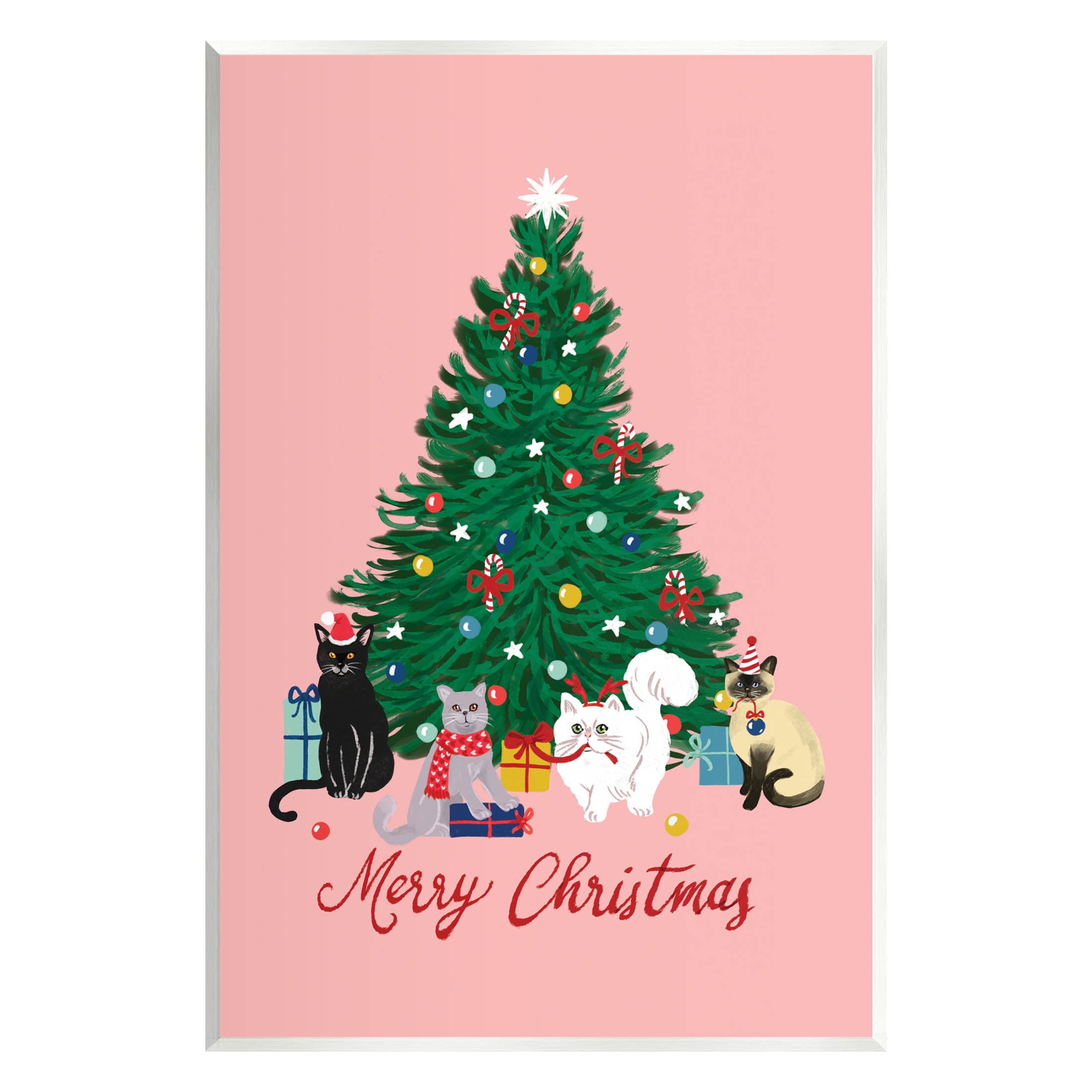 Merry Christmas Holiday Cats Holiday Graphic Art Unframed Art Print Wall Art