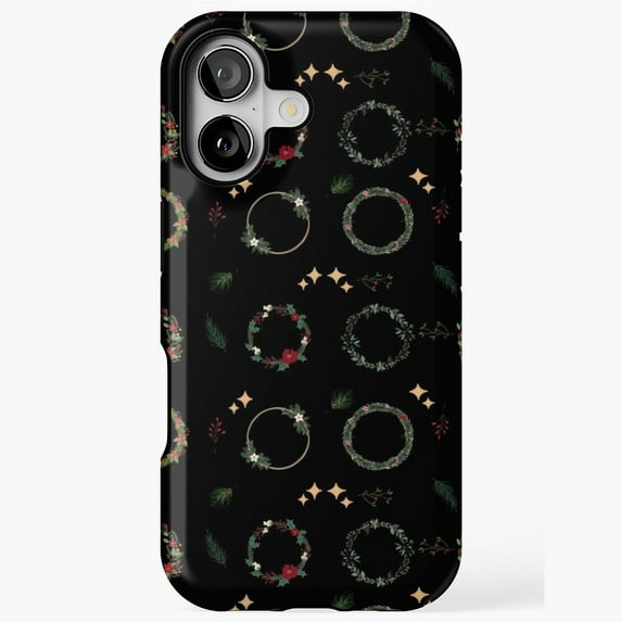 Merry Christmas Holiday Party Festive Pattern Tough Phone Case iPhone 17 16 15 14 13 12 11 Pro Max