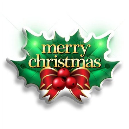 Merry Christmas Holly Flashing Body Light Lapel Pins