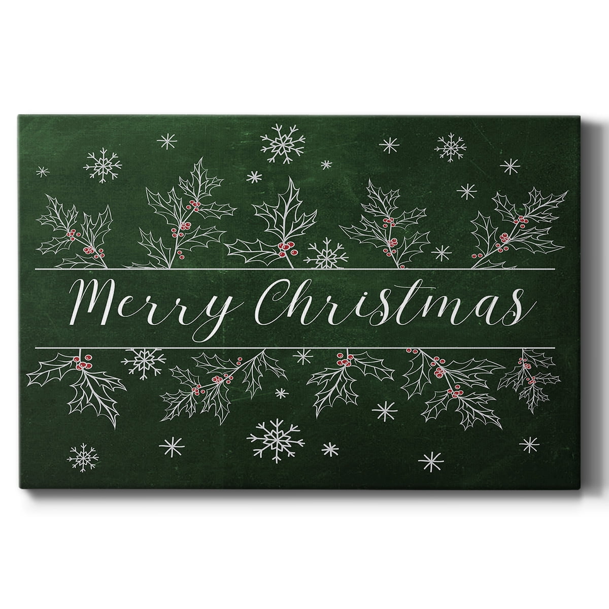 Merry Christmas Holly- Gallery Wrapped Canvas