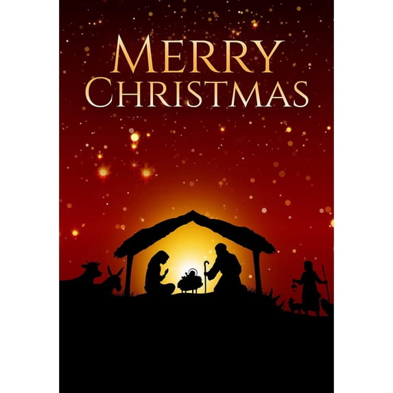 Merry Christmas Holy Nativity Garden Flag Double Sided Outdoor Yard Decorative Holiday Star of Bethlehem Jesus Birth Wise Men Holy Night Garden Flag