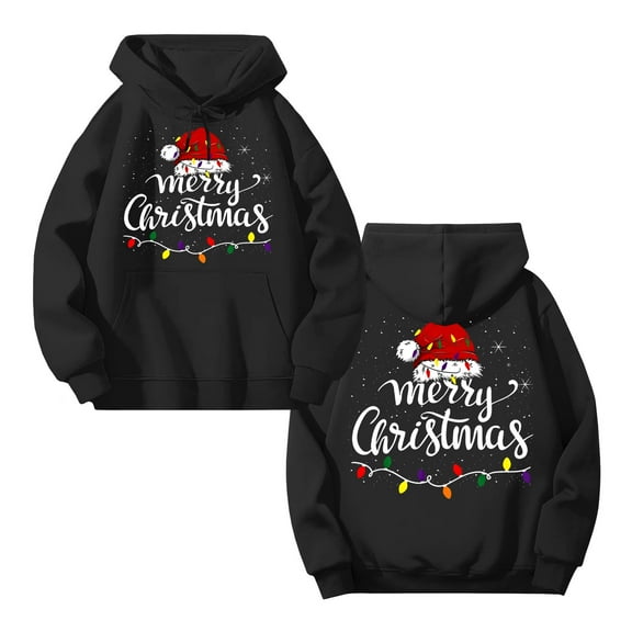 Merry Christmas Hoodie Cartoon Graphic Long Sleeve Streetwear Women Men Hooded Sweatshirt Funny Clothes S