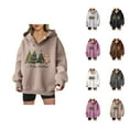 thumbnail image 1 of Merry Christmas Hoodies for Women 2025 Long Sleeve Holiday Xmas Graphic Hooded Sweatshirt Pullover Tops, 1 of 5