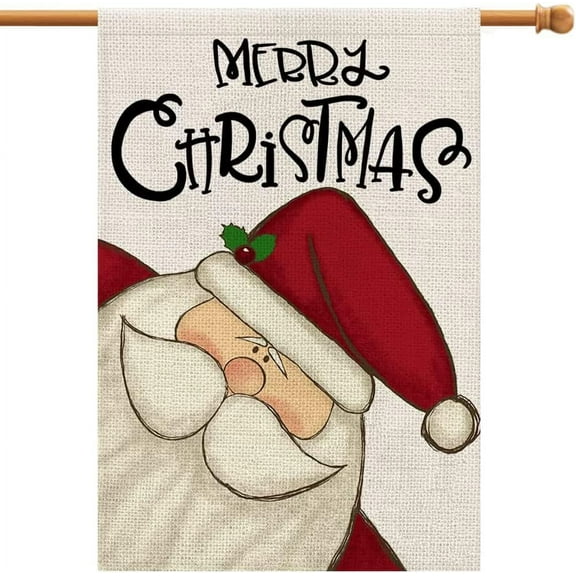 Merry Christmas House Flag, Double Sided Vertical Christmas Flags Rustic Xmas Winter Farmhouse Lawn Yard Outside Outdoor Decorative Flag Decor 28x40 Inch DF004-28