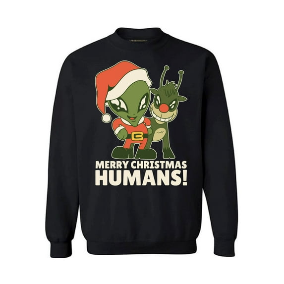 Merry Christmas Humans Sweater for Men Women Merry Xmas Happy New Year Funny Santa Sweatshirt