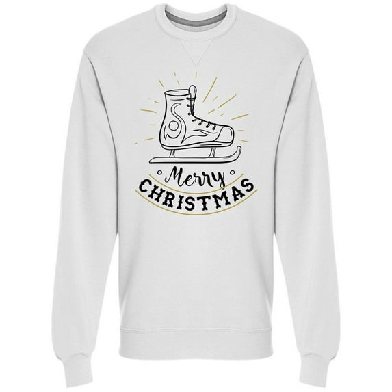 Merry Christmas Ice Skate Sweatshirt Men -Image by Shutterstock, Male XX-Large