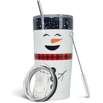 Merry Christmas Insulated Tumbler with Lids and Straws Christmas Snowman Stainless Steel Cup for New Year Holiday Xmas Christmas Funny Travel Mug Gifts 20 OZ
