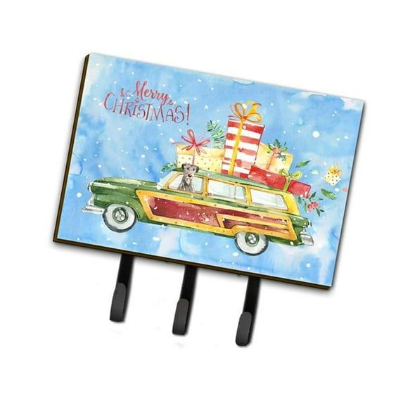 Merry Christmas Irish Wolfhound Leash or Key Holder