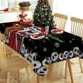 thumbnail image 1 of Merry Christmas Jack Rectangle Tablecloth 60 x 84 Inch, Xmas Sally Skull Black Decorative Cloth Dining Table Cover, Funny Holiday Dinner Party Picnic Decoration, 1 of 6