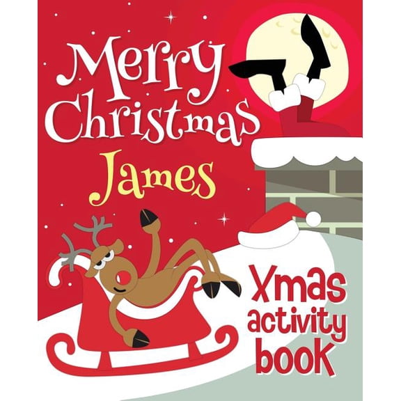 Merry Christmas James - Xmas Activity Book: (Personalized Children's Activity Book), (Paperback)