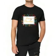 Merry Christmas King of Casual Men's Vintage Graphic Tee, Perfect Gift for Christmas and New Year Black 2X-Large