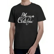 Merry Christmas King of the Party Men's Casual Vintage Graphic T-Shirt, Perfect Christmas or New Year Gift Black 2X-Large