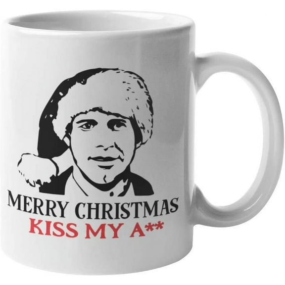 Merry Christmas Kiss myss Coffee Mug Clark Griswold Quote Funny Motivation Inspiration 11-ounce White Ceramic Cup CMP00129
