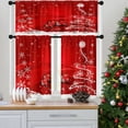 thumbnail image 1 of Merry Christmas Kitchen Curtains Christmas Tree Christmas Red Ball Snow Snowflake Window Curtains Valance and Tier Set 36 Inch Rod Pocket Short Tier Curtain for Room Kitchen Decor, 1 of 6