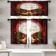 thumbnail image 1 of Merry Christmas Kitchen Curtains Gold Bell Window Curtains and Valances Set 36 Inch, Happy New Year Short Tier Curtain for Kitchen, Small Kitchen Decor, 1 of 1