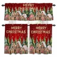 thumbnail image 1 of Merry Christmas Kitchen Curtains Sets for Windows 24 Inch Length, Winter Trees Xmas Snowflake Gingerbread Rod Pocket Window Treatments Tier Curtains and Valances Set for Bedroom/Bathroom, 1 of 8
