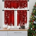 thumbnail image 1 of Merry Christmas Kitchen Curtains Snowflake Red Xmas Snowman Frost Window Curtains Valance and Tier Set 36 Inch Rod Pocket Short Tier Curtain for Room Kitchen Decor, 1 of 6