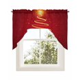 thumbnail image 1 of Merry Christmas Kitchen Curtains Swag Valance for Windows/Bathroom/Cafe, Decorative Sparkles Holiday New Year Rod Pocket Drape Panel Swag Curtains Valance for Bedroom/Living Room 56"x36", 1 of 6